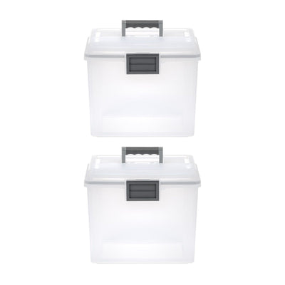 IRIS USA Legal File Storage Box for Letters with Organizer Lid, 2 Pk (Open Box)