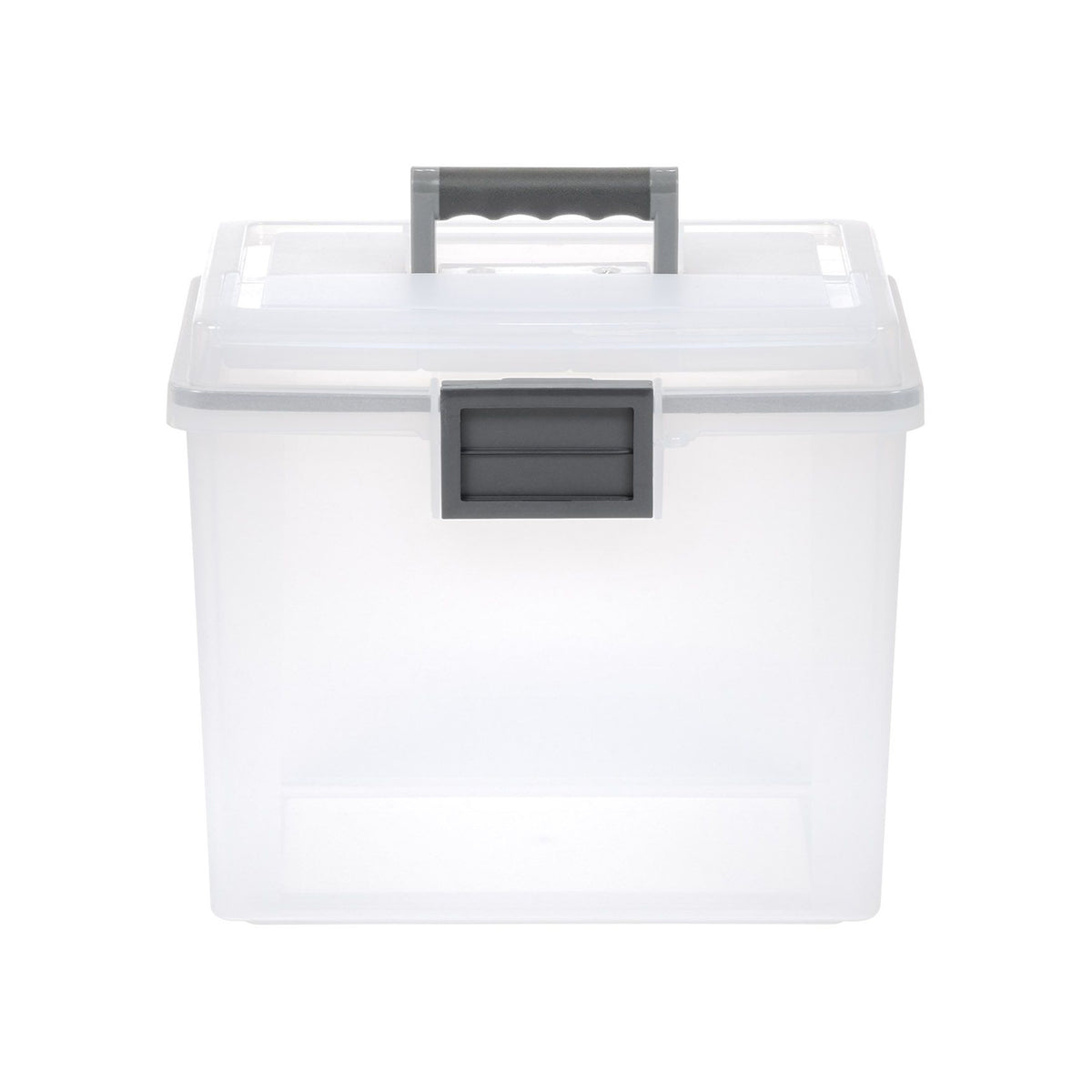IRIS USA Plastic Legal File Storage Box for Letters with Organizer Lid, 2 Pack