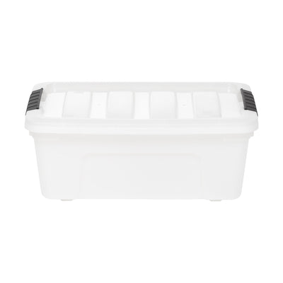 IRIS USA 13 Quart Stack and Pull Latching Storage Container, Opaque, Set of 8