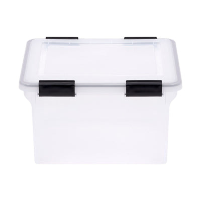 IRIS USA Plastic Legal File Storage Box for Letters with Organizer Lid, 3 Pack