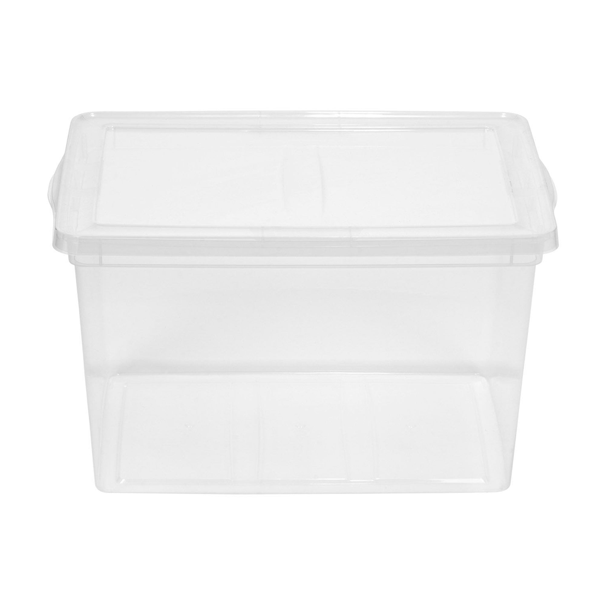 IRIS USA 65 Quart Snap Top Stackable Clear Plastic Storage Box Container, 4 Pack