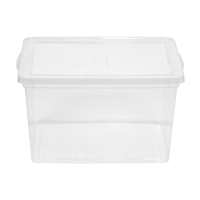 IRIS USA 65 Quart Snap Top Stackable Clear Plastic Storage Box Container, 4 Pack