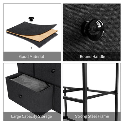 REAHOME 5 Drawer Steel Frame Storage Chest Dresser, Black Grey (Open Box) - VMInnovations