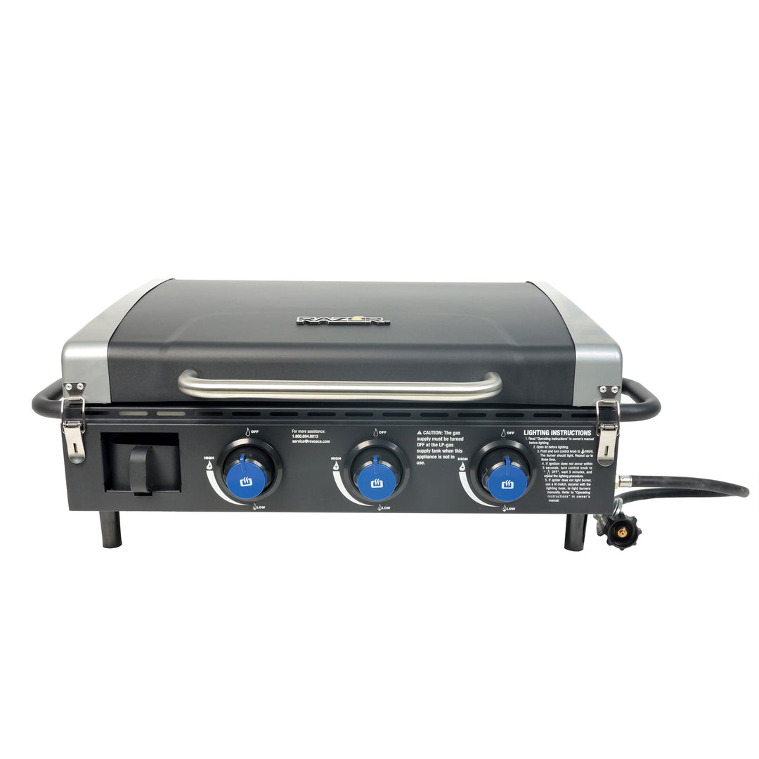 Razor 34.5" 3 Burner Portable Tabletop Griddle for Backyard Cooking and Camping