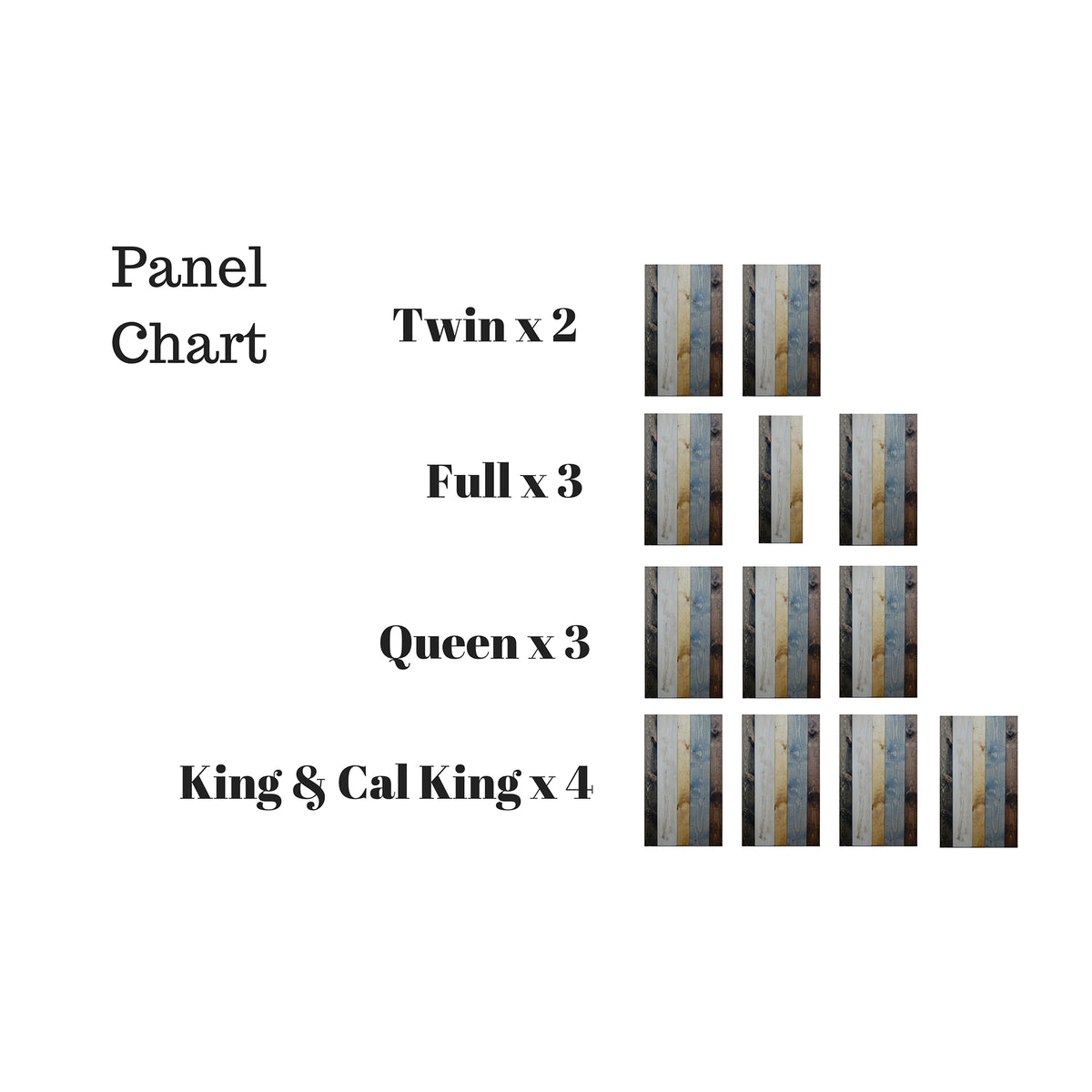 Barn Walls Handcrafted Floating Hanger 3 Panel Headboard, Queen (Open Box)
