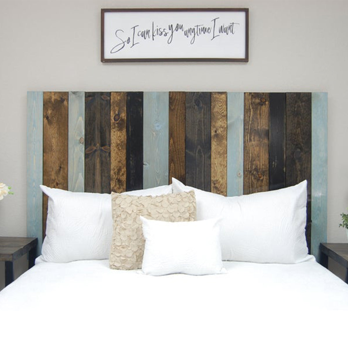 Barn Walls Handcrafted Floating Hanger 3 Panel Headboard, Queen (Open Box)