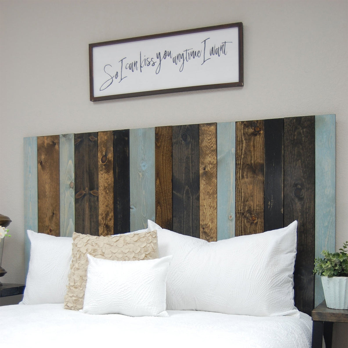 Barn Walls Handcrafted Floating Hanger 3 Panel Headboard, Queen (Open Box)