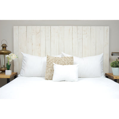 Barn Walls Floating Hanger 3 Panel Wall Headboard, Whitewash, Queen (Open Box)