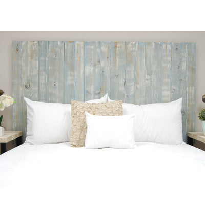 Barn Walls Handcrafted Floating 4 Panel Headboard, Blue Powderwash, King (Used)