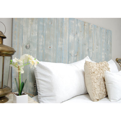 Barn Walls Handcrafted Floating 4 Panel Headboard, Blue Powderwash, King (Used)