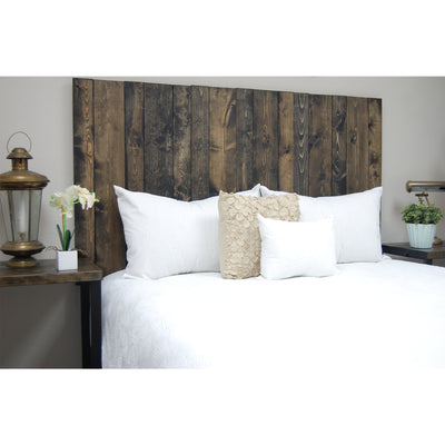 Barn Walls Handcrafted Floating Hanger 4 Panel Wall Mount Headboard, Ebony, King