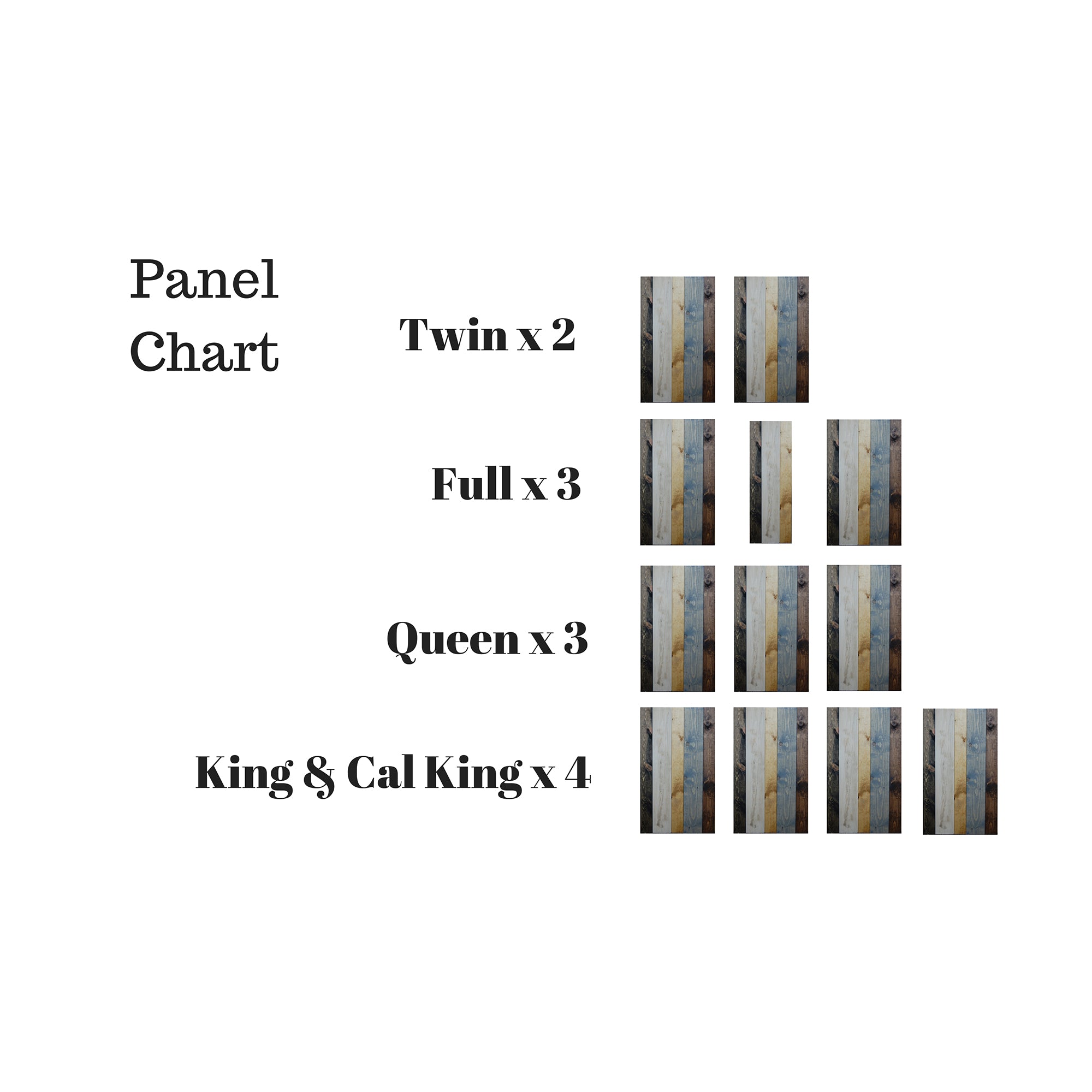 Barn Walls Handcrafted Floating Hanger 4 Panel Wall Mount Headboard, Ebony, King