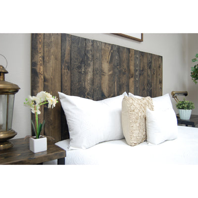 Barn Walls Handcrafted Floating Hanger 4 Panel Wall Mount Headboard, Ebony, King