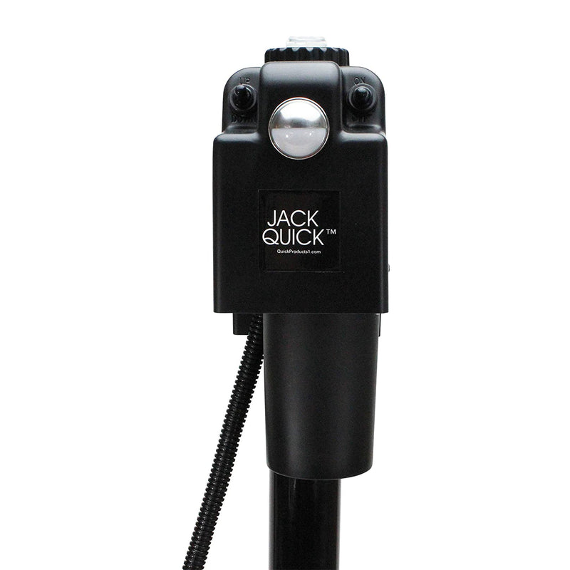 Quick Products 2.25 Inch Electric Tongue Jack w/ LED Work Light, Black(Open Box)