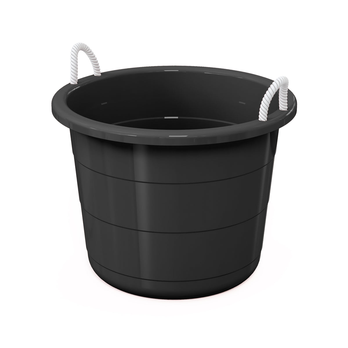 Life Story 17 Gal Flexible Plastic Storage Tub Bucket with Rope Handles, Black