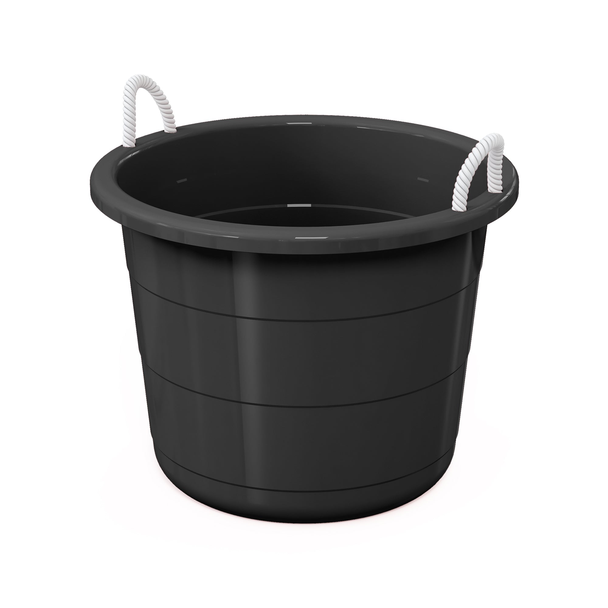 Life Story 17 Gal Flexible Plastic Storage Tub Bucket with Rope Handles, Black