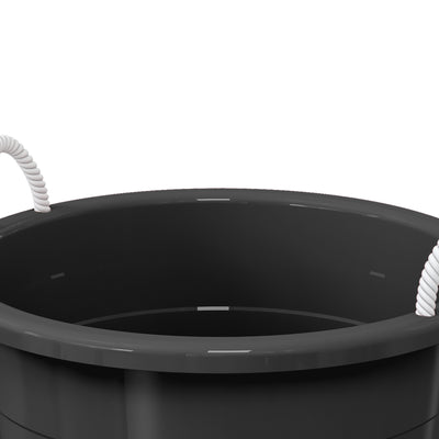 Life Story 17 Gal Flexible Plastic Storage Tub Bucket with Rope Handles, Black