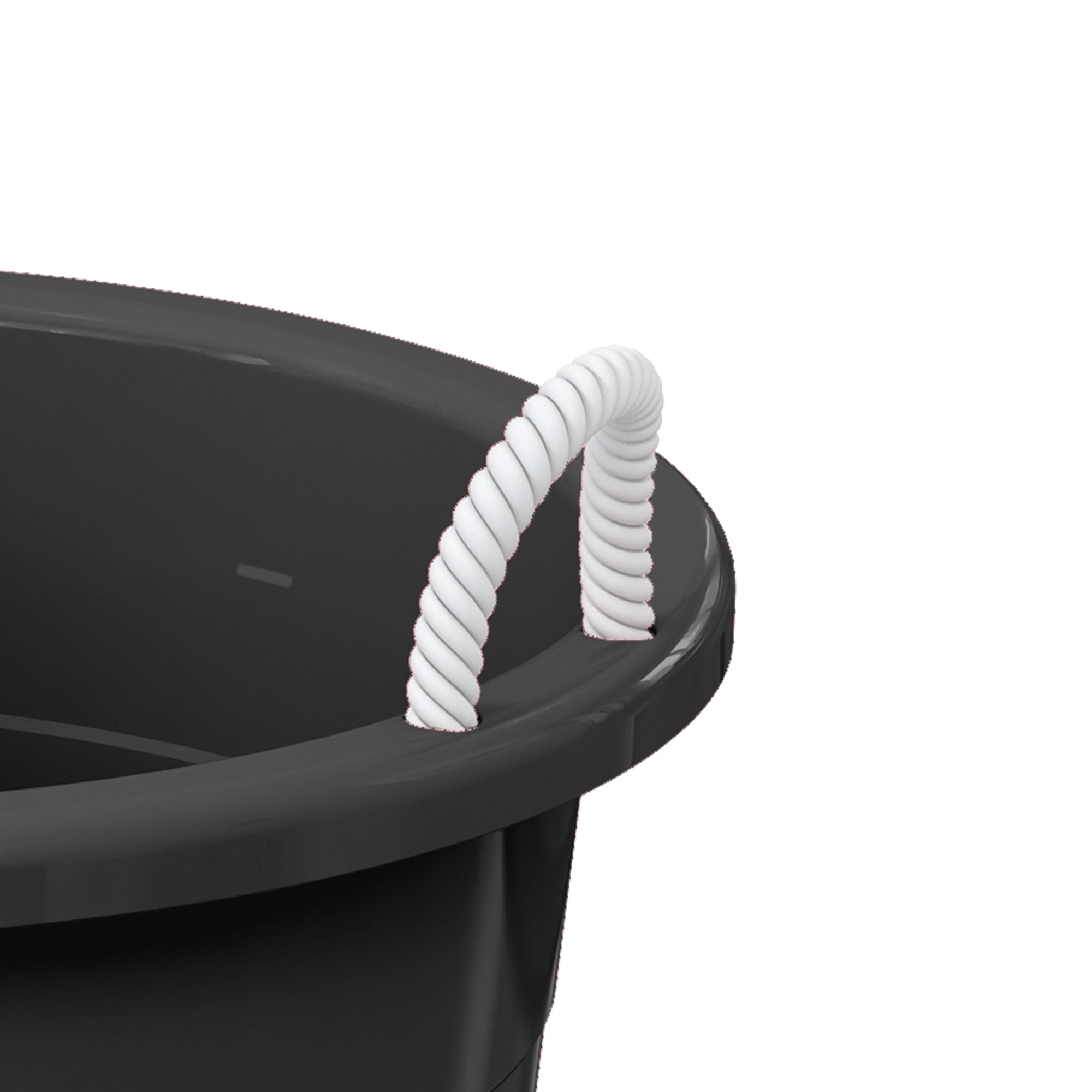Life Story 17 Gal Flexible Plastic Storage Tub Bucket with Rope Handles, Black