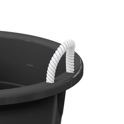 Life Story 17 Gal Flexible Plastic Storage Tub Bucket with Rope Handles, Black