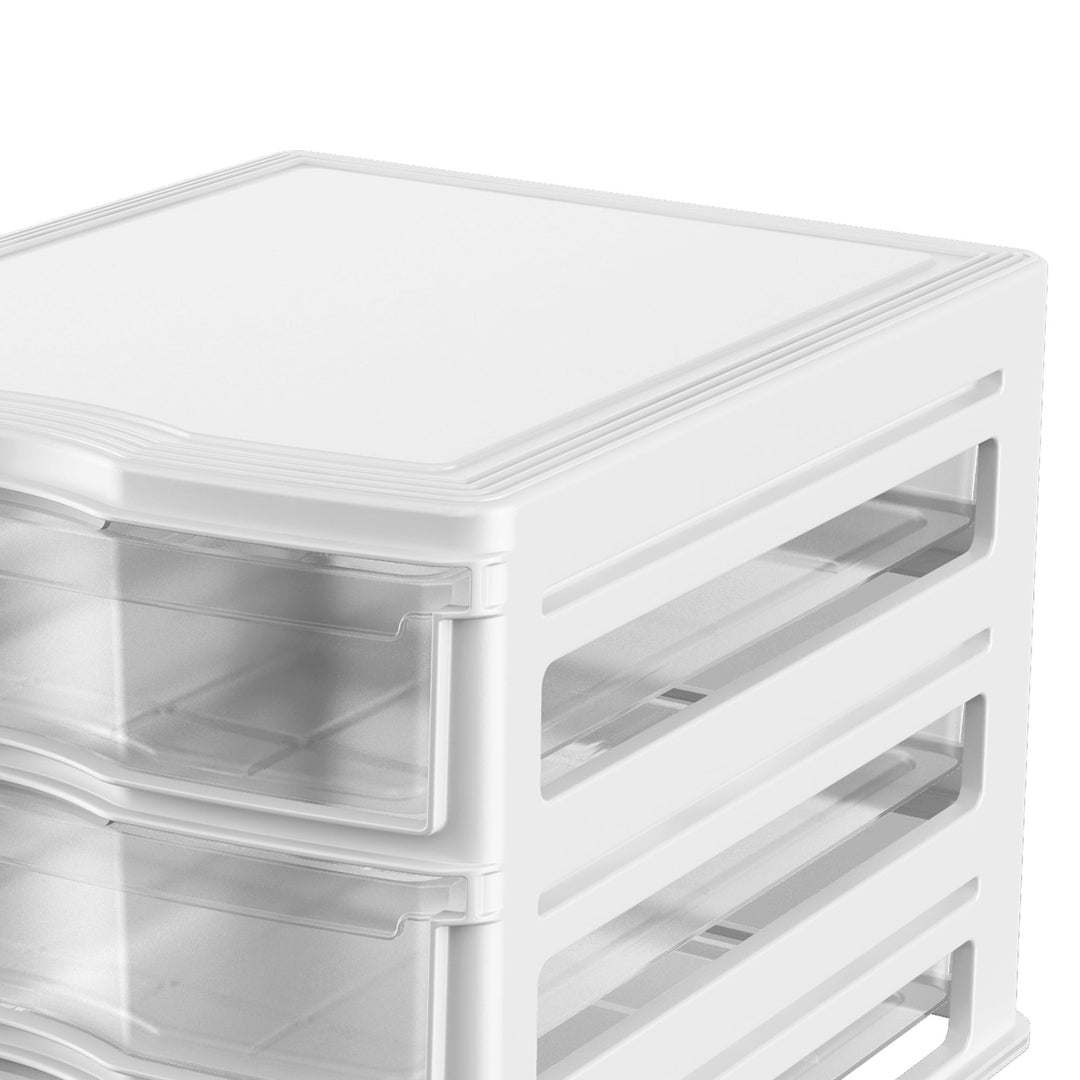 Life Story 3 Drawer Stackable Shelf Organizer Plastic Storage Drawers, White