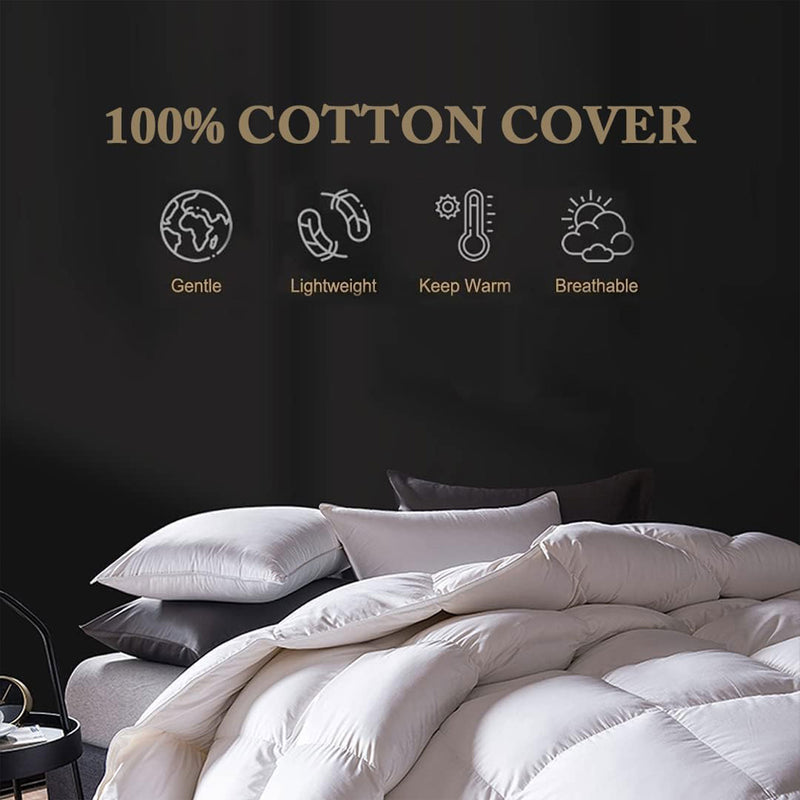 DWR Queen Sized 90x90” Breathable Duvet Insert for All Season, White (Open Box)