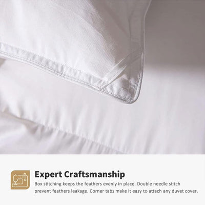 DWR Queen Sized 90x90” Breathable Duvet Insert for All Season, White (Open Box)