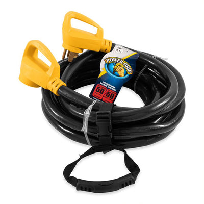 Camco 30 Foot 50 Amp RV Extension Cord w/ PowerGrip Handles and Carrying Strap