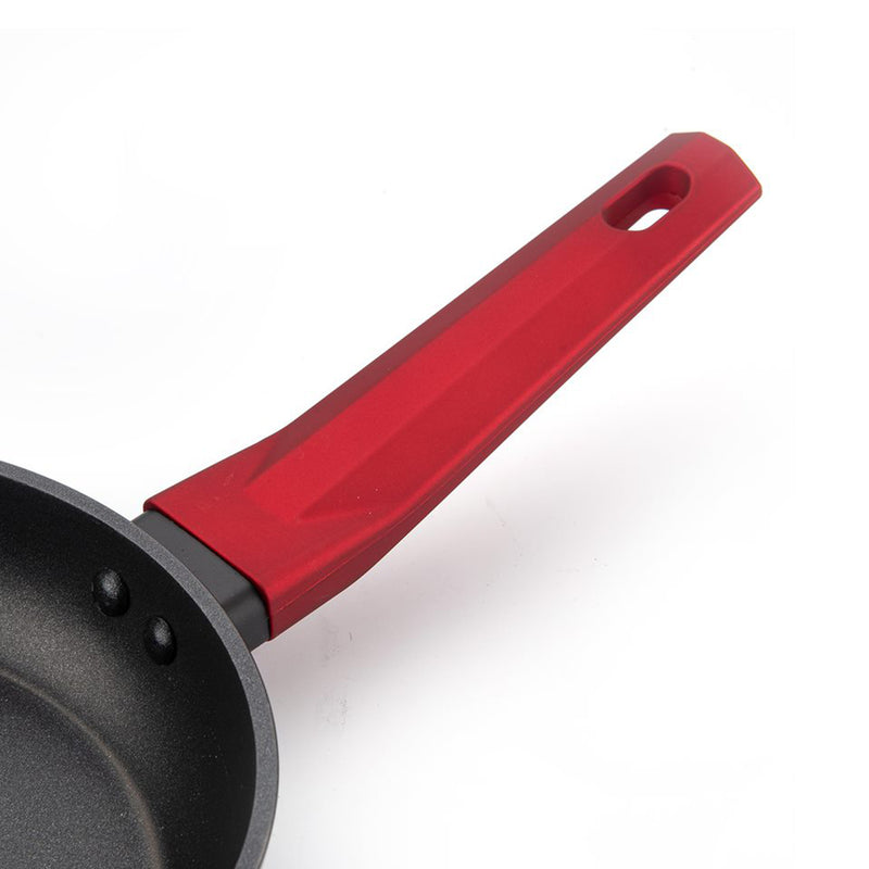 Hamilton Beach 10 Inch Non Stick Forged Aluminum Skillet Frying Pan, Black & Red