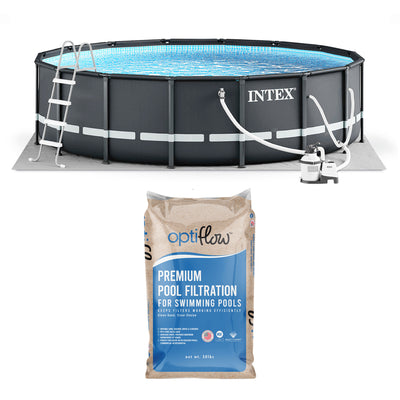 Intex Ultra XTR Frame 14'x42" Above Ground Pool and OptiFlow Premium Filter Sand - VMInnovations
