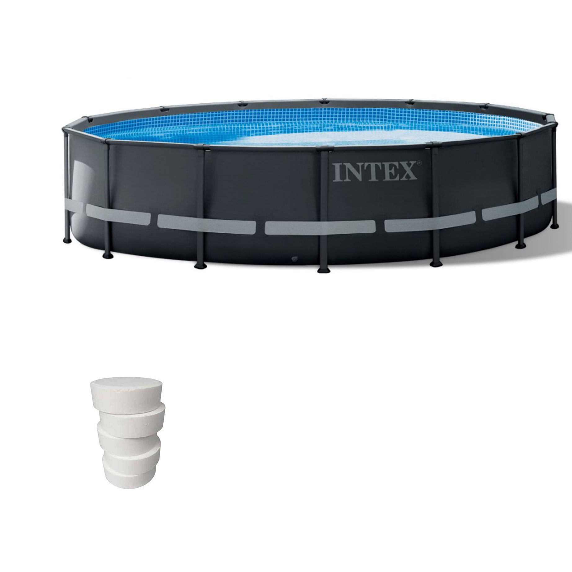 Intex 14' x 42" Ultra XTR Frame Above Ground Pool Set with 3 In Chlorine Tablets - VMInnovations