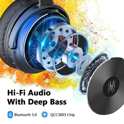 OneOdio A11 Wireless Headphones, Black, and T8 USB Gaming Headset with Lights