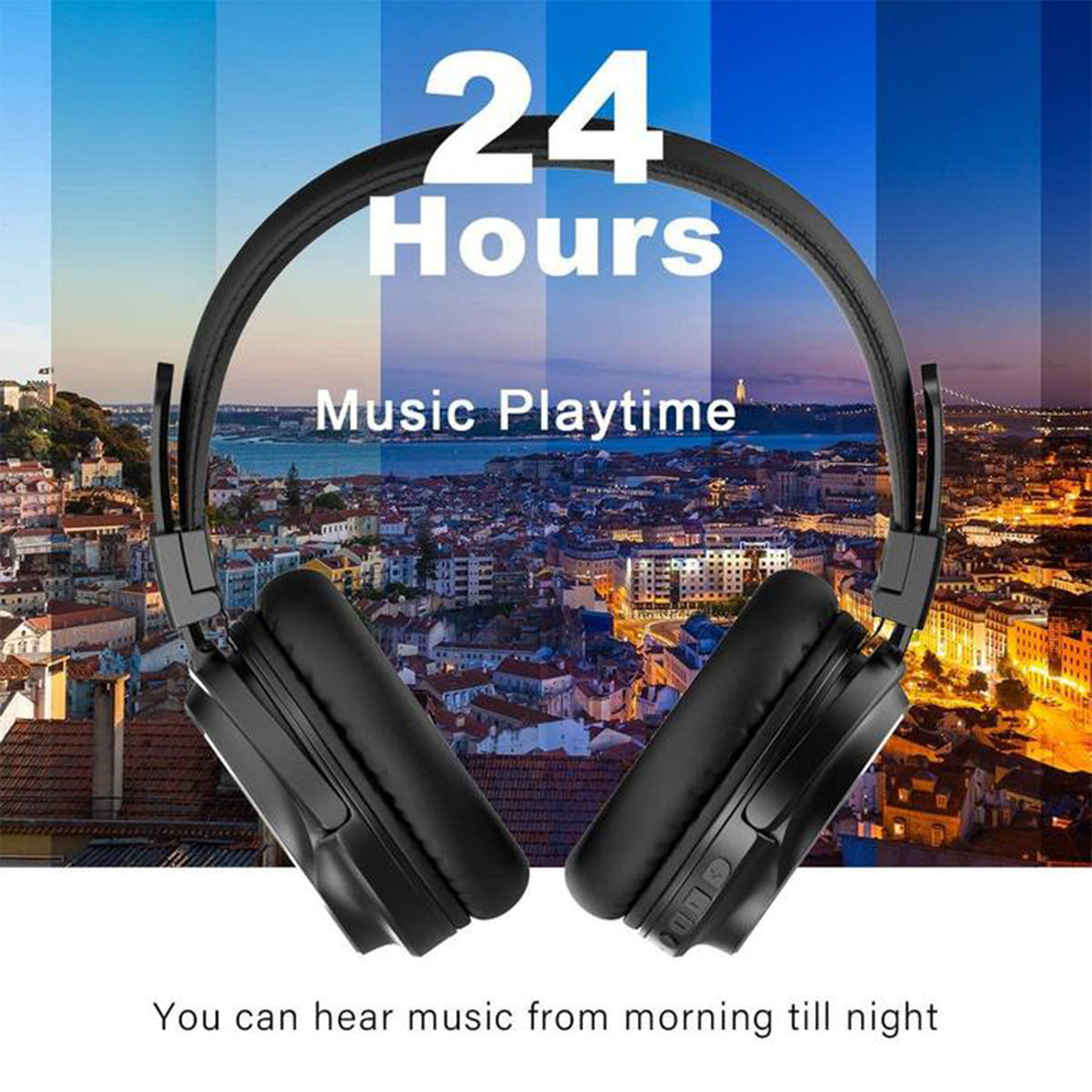 OneOdio A11 Wireless Headphones, Black, and T8 USB Gaming Headset with Lights