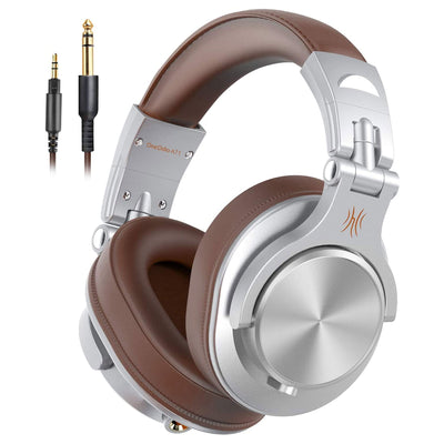 OneOdio A71 Studio Portable Wired Over Ear Headphones with Stereo Sound, Silver