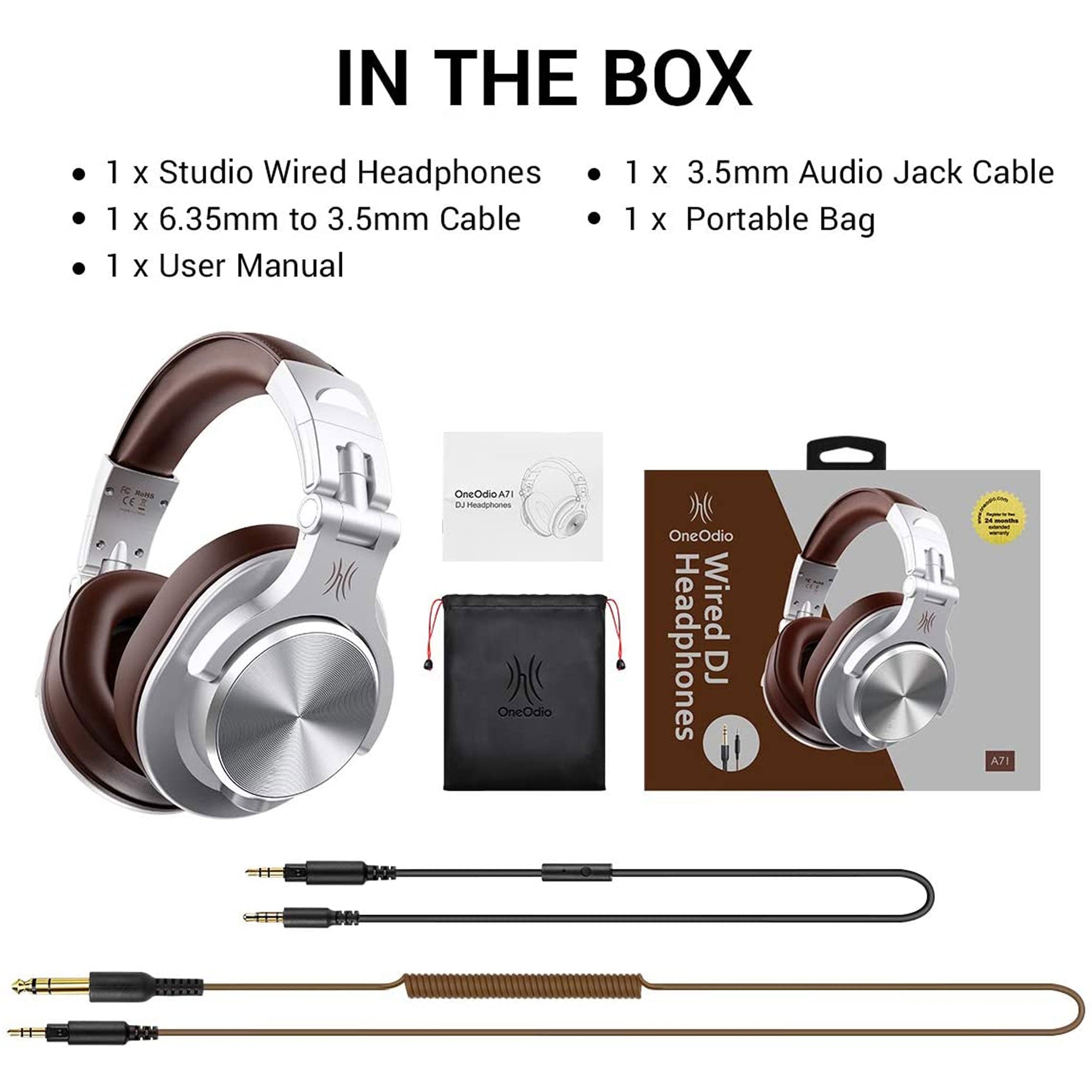 OneOdio Studio Gaming Wired Headphones, Silver & bopmen USB Wired Headphones - VMInnovations