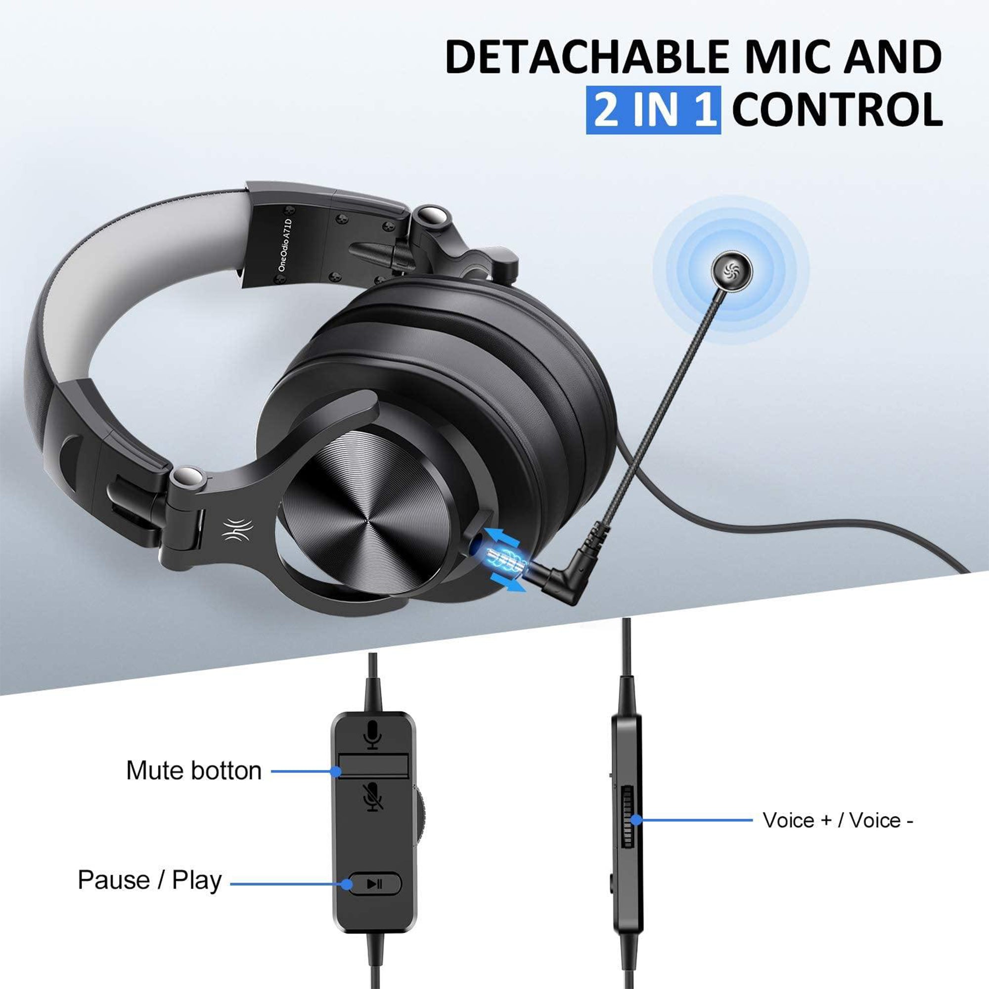 S100 Adjustable Microphone PC Headset with OneOdio A71 Bluetooth Headphones - VMInnovations