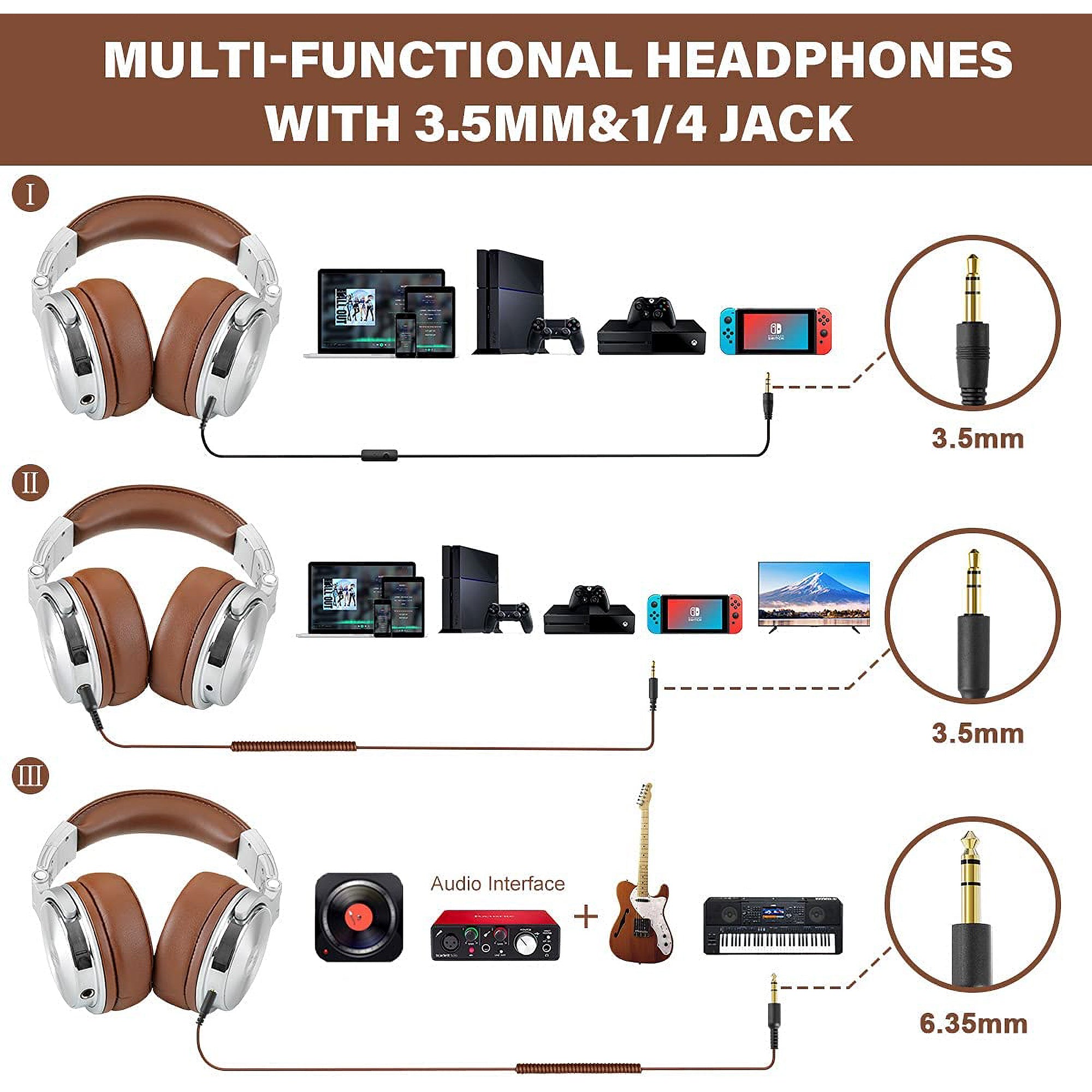 OneOdio Pro 30 Studio Wired Headphones, Silver and T8 USB Wired Headphones Set - VMInnovations