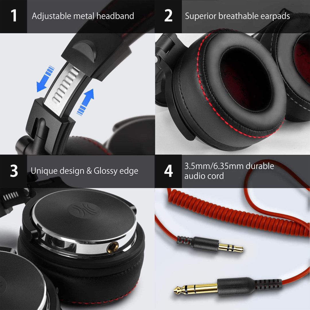 OneOdio Pro Studio & Wired Over Ear Headphones w/Hi-Res Audio, Black (For Parts) - VMInnovations