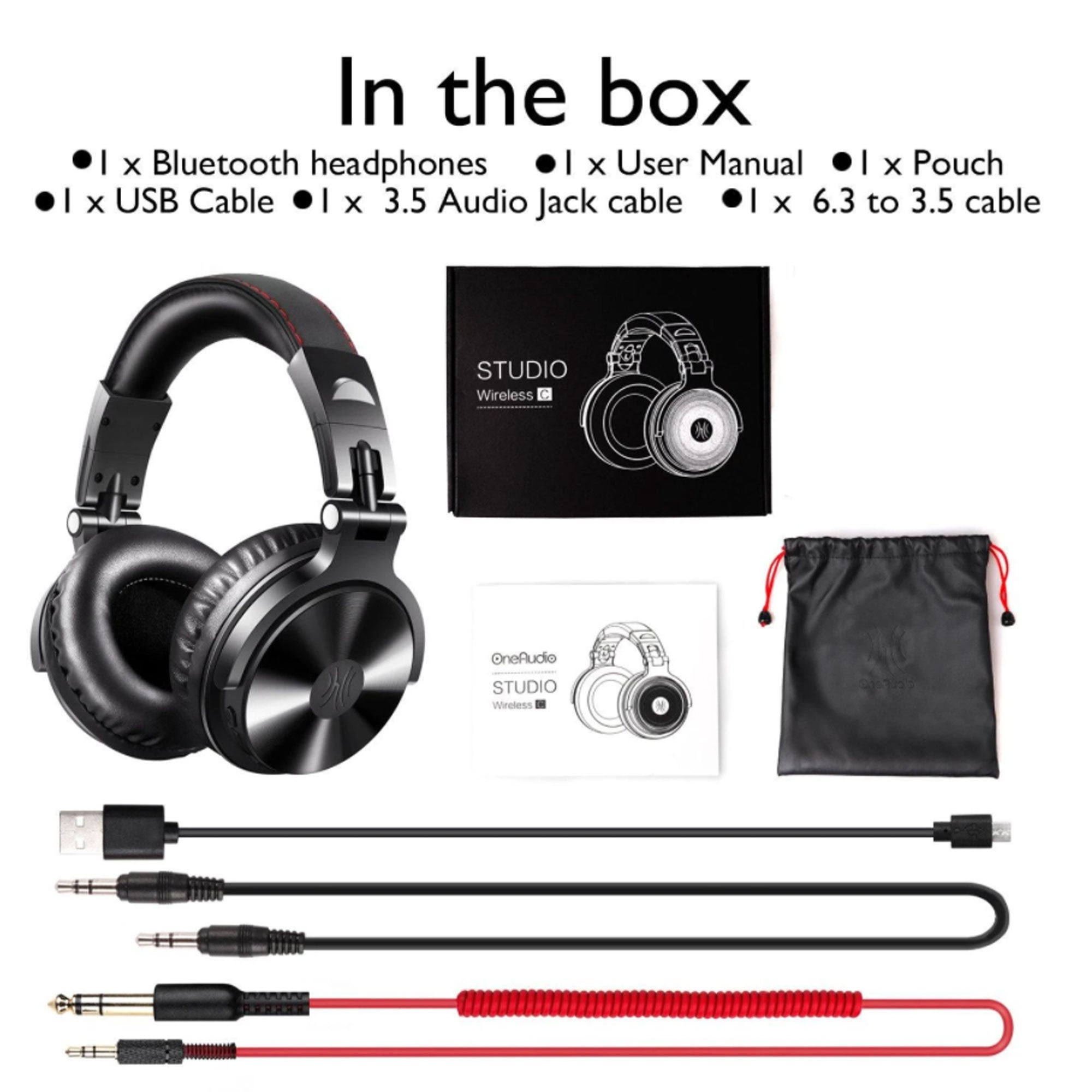 OneOdio Pro C Wired I Wireless Headset, Black and T8 USB Wired Headphones Set