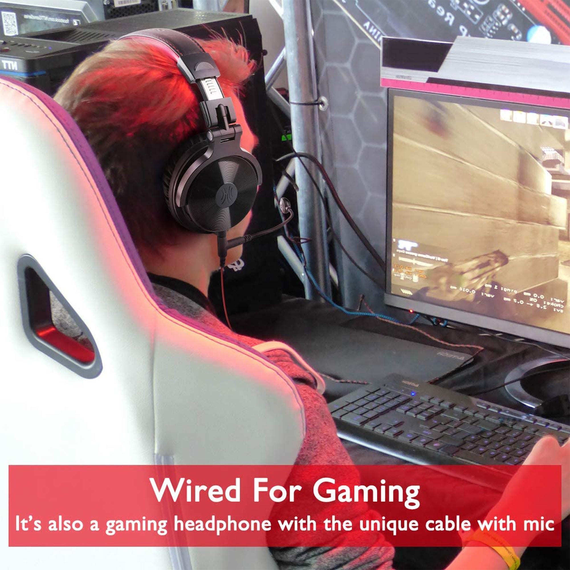 OneOdio Pro M Black+Red Over Ear Bluetooth Wired & Wireless Gaming Headset(Used) - VMInnovations