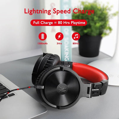 OneOdio Pro M Black+Red Gaming Headset with S100 Headphones with Mic, Black - VMInnovations