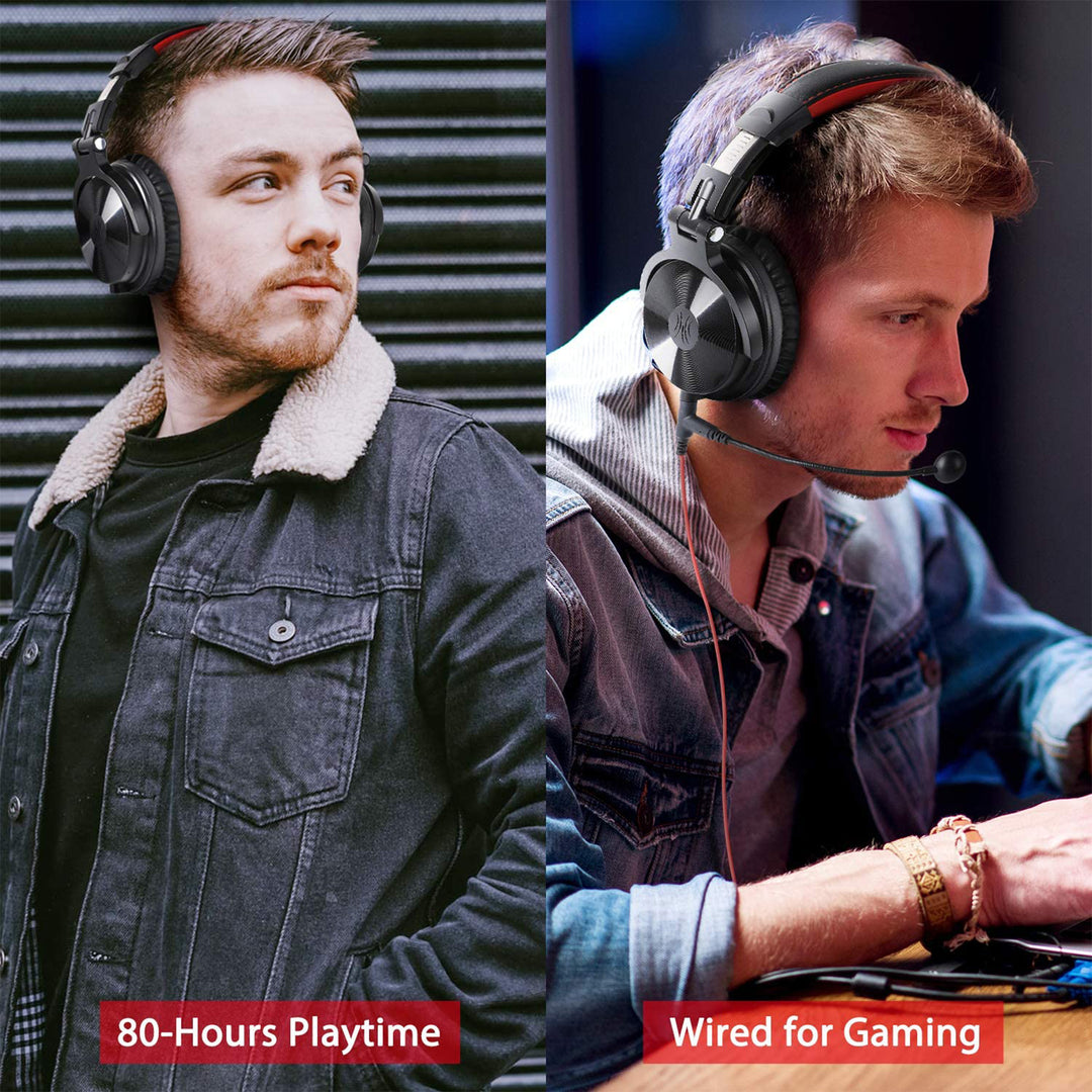 OneOdio Pro M Over Ear Bluetooth Wired & Wireless Gaming Headset, Red (Open Box) - VMInnovations