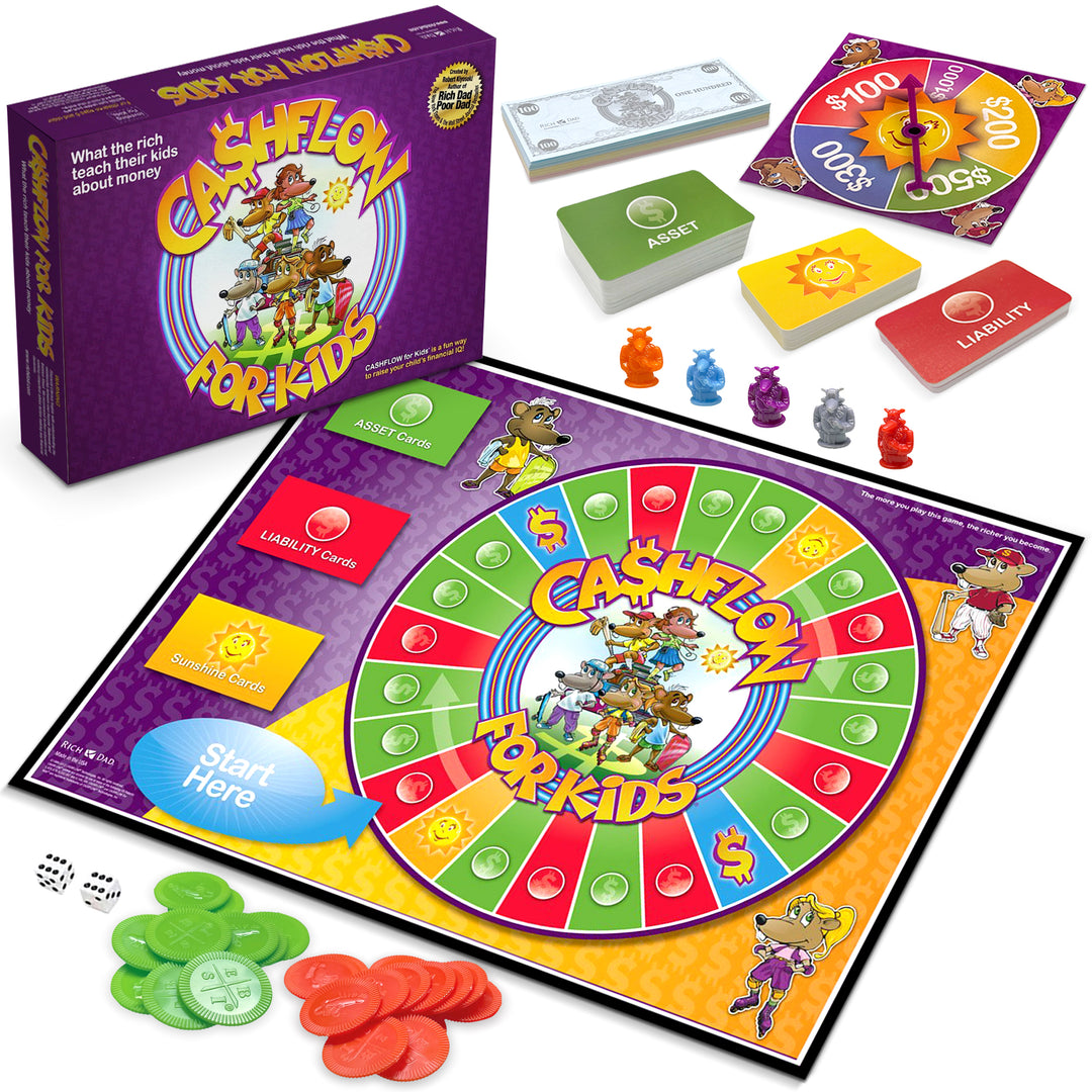 Rich Dad CASHFLOW for Kids, Board Game for Children Ages 6 and UP (Open Box)