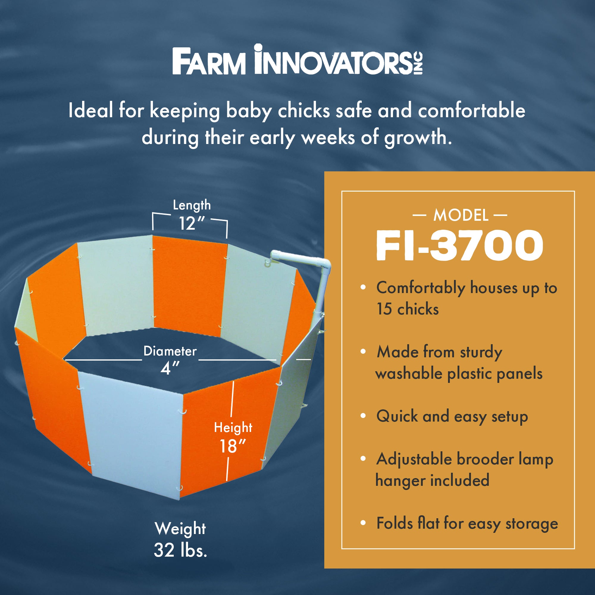 Farm Innovators 3700 Baby Chick Starter Home Kit with Adjustable Lamp Hanger - VMInnovations