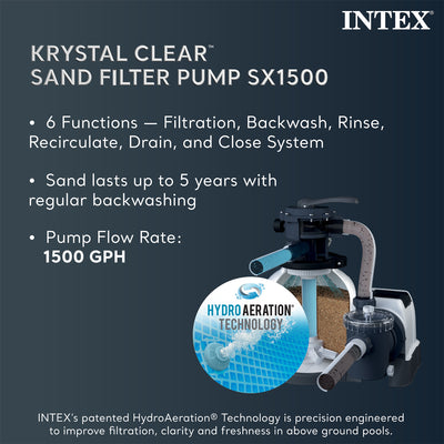 Intex 26325EH 16Ft x 48In XTR Frame Above Ground Pool Set w/ Pump (For Parts)