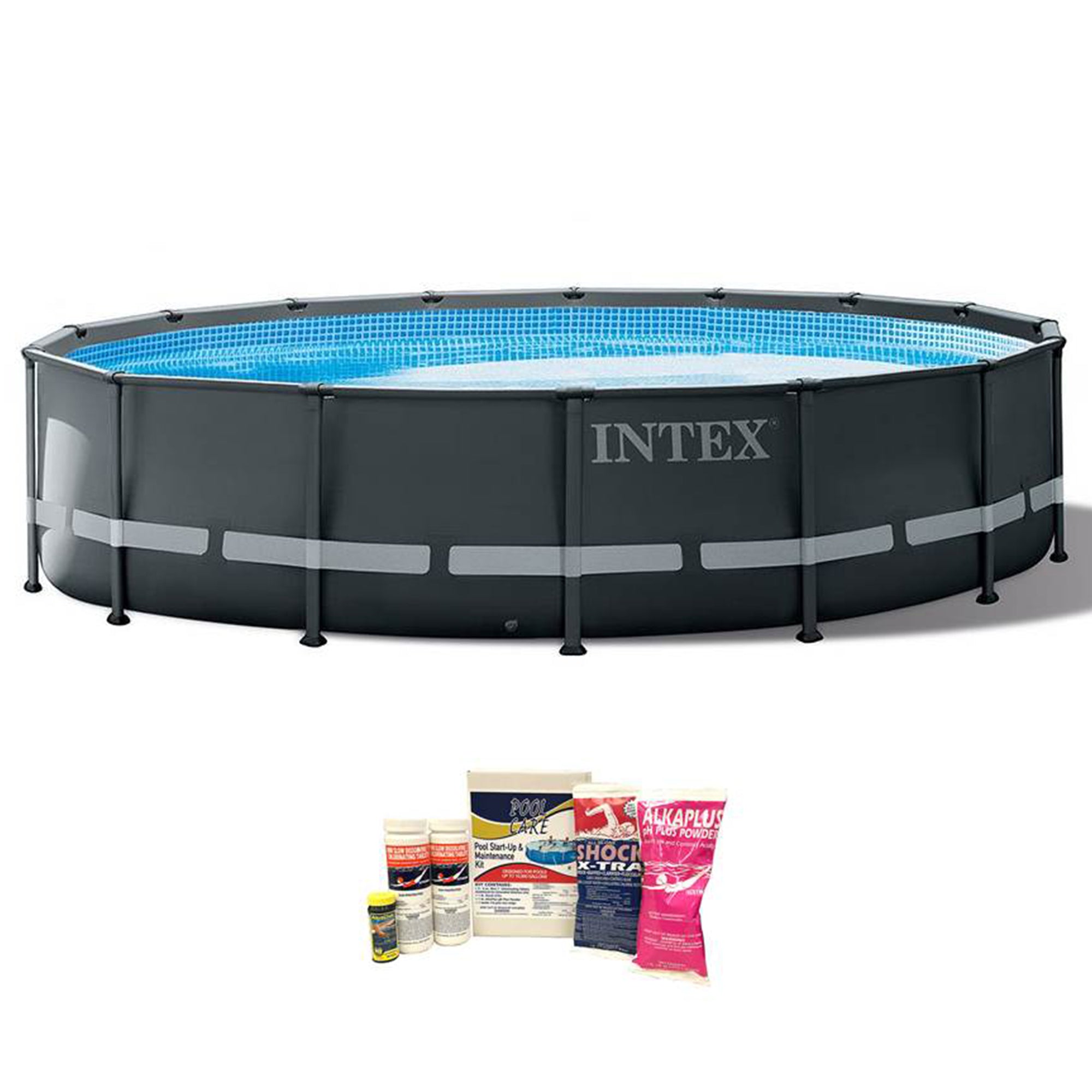 Intex 16ft x 48in Ultra XTR Round Frame Above Ground Pool, Pump, & Cleaning Kit