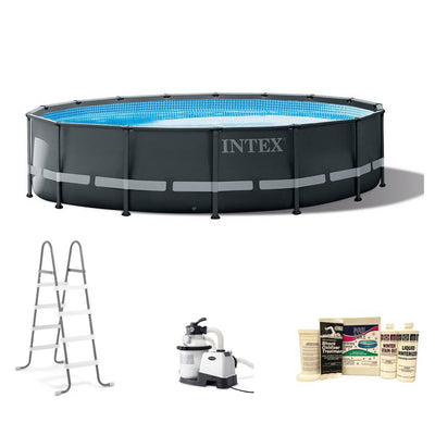 Intex 16ft x 48in Ultra XTR Round Frame Swimming Pool, Pump, & Winterizing Kit - VMInnovations