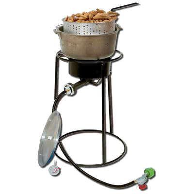 King Kooker 20 Inch Portable Propane Outdoor Cooker with 6 Quart Cast Iron Pot