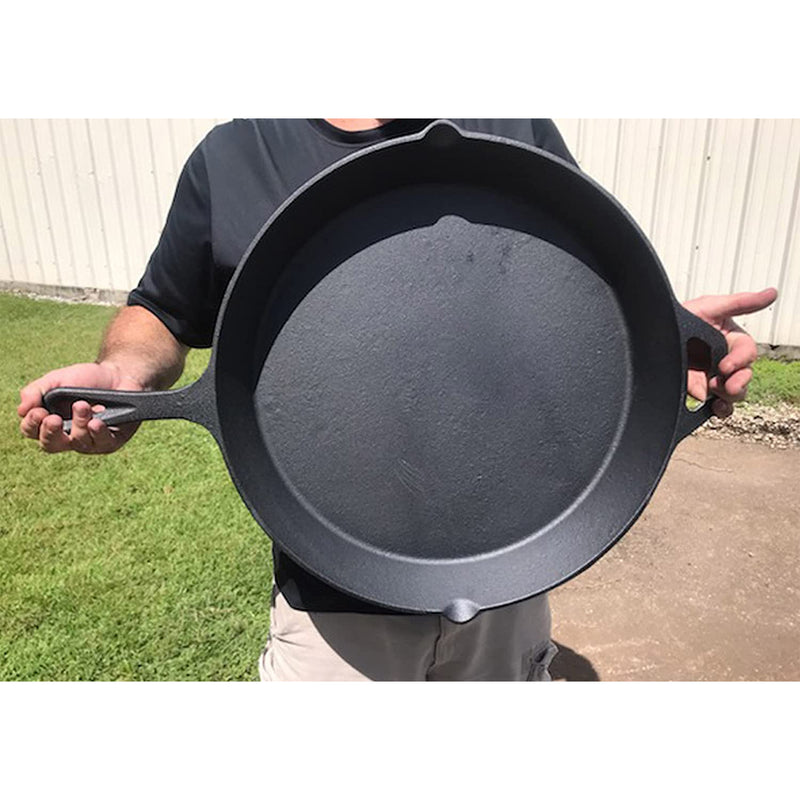 King Kooker 20 Inch Pre Seasoned Cast Iron Skillet Cookware with Handle, Black