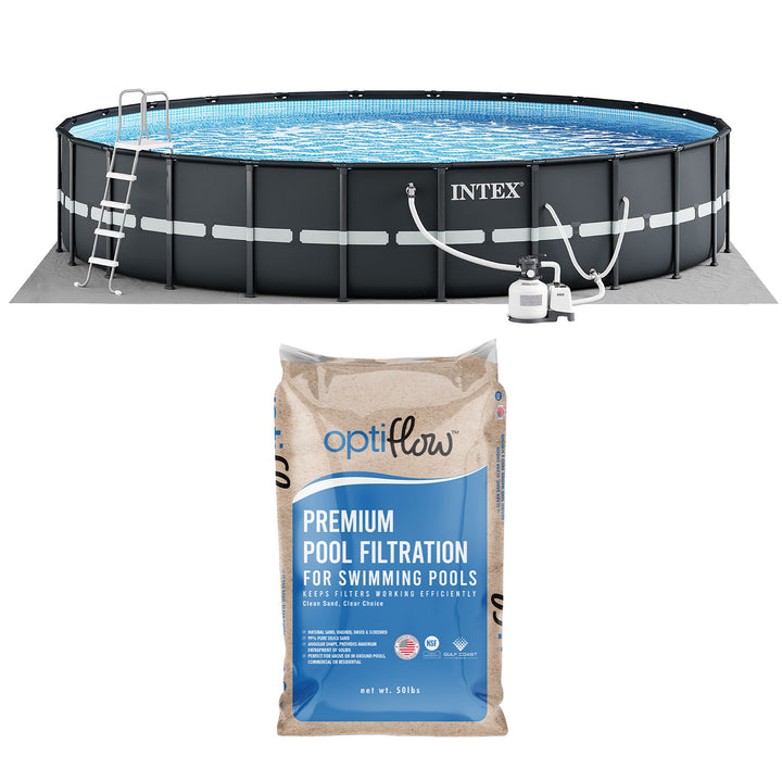 Intex Ultra XTR Frame 18'x52" Above Ground Pool and OptiFlow Premium Filter Sand