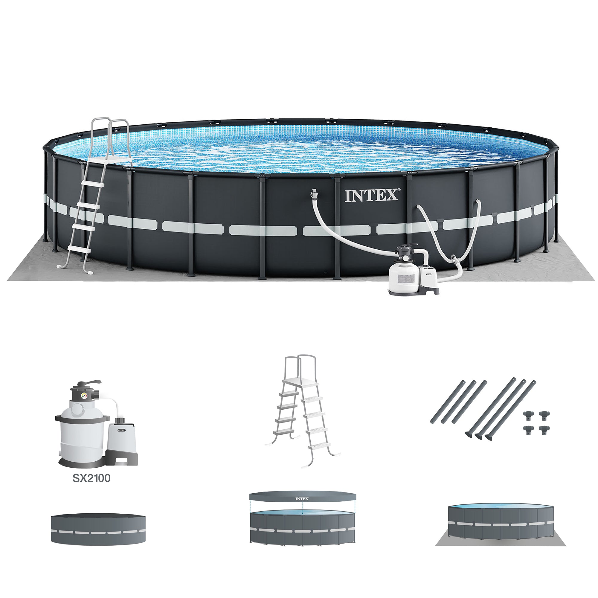 Intex 18Ftx52In Ultra XTR Frame Round Above Ground Pool Set with Pump (Damaged)